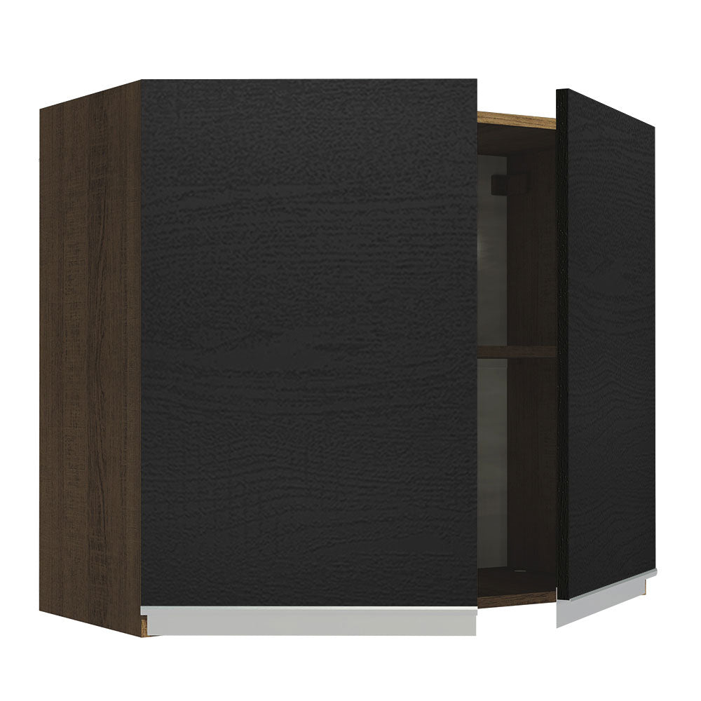 Alacena 80 cm 2 Puertas Marrón/Negro Glamy Madesa
