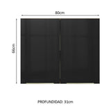 Alacena 80 cm 2 Puertas Lux Marrón/Negro