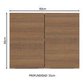 Alacena Cocina 80 cm 2 Puertas Blanco/Marrón Stella Madesa