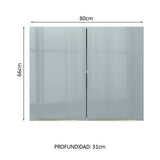 Alacena 80 cm 2 Puertas Lux Blanco/Gris