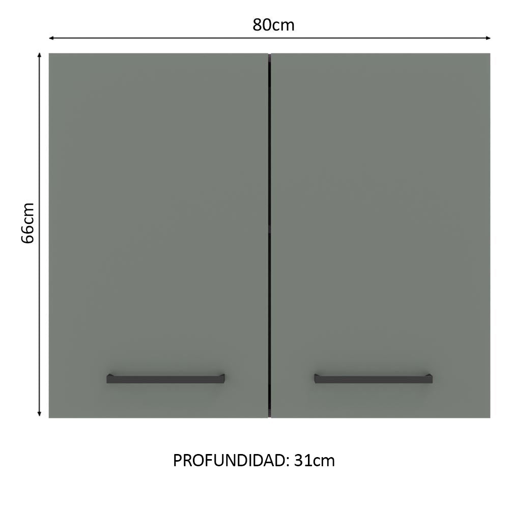 Alacena 80 cm 2 Puertas Agata Marrón/Gris