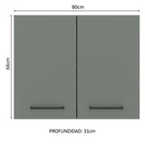 Alacena 80 cm 2 Puertas Agata Marrón/Gris
