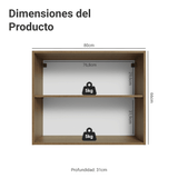 Alacena Cocina 80 cm 2 Puertas Marrón/Blanco Aterciopelado Lux Madesa
