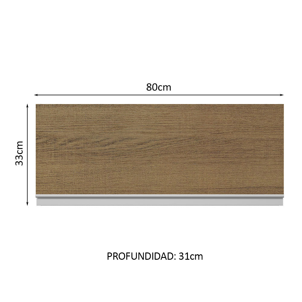Alacena Cocina 100% MDF 80 cm 1 Puerta Abatible Blanco/Marrón Acordes Madesa