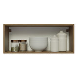 Alacena 80 cm 1 Puerta Glamy Marrón/Blanco