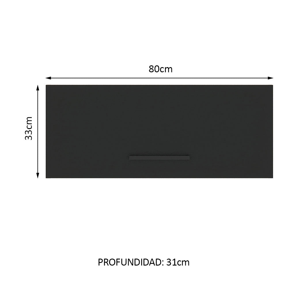Alacena 80 cm 1 Puerta Agata Blanco/Negro
