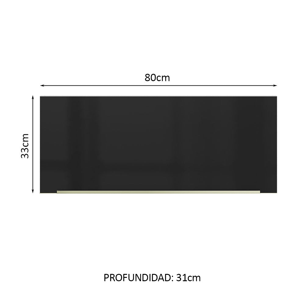 Alacena 80 cm 1 Puerta Lux Blanco/Negro