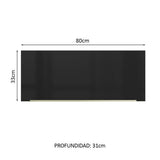 Alacena 80 cm 1 Puerta Lux Blanco/Negro
