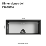 Alacena 80 cm 1 Puerta Abatible Negro Nice Madesa