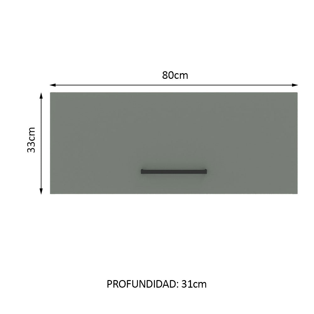 Alacena 80 cm 1 Puerta Agata Blanco/Gris