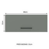 Alacena 80 cm 1 Puerta Agata Marrón/Gris