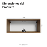 Alacena 80 cm 1 Puerta Puerta Rebatible Marrón/Verde Vik Madesa
