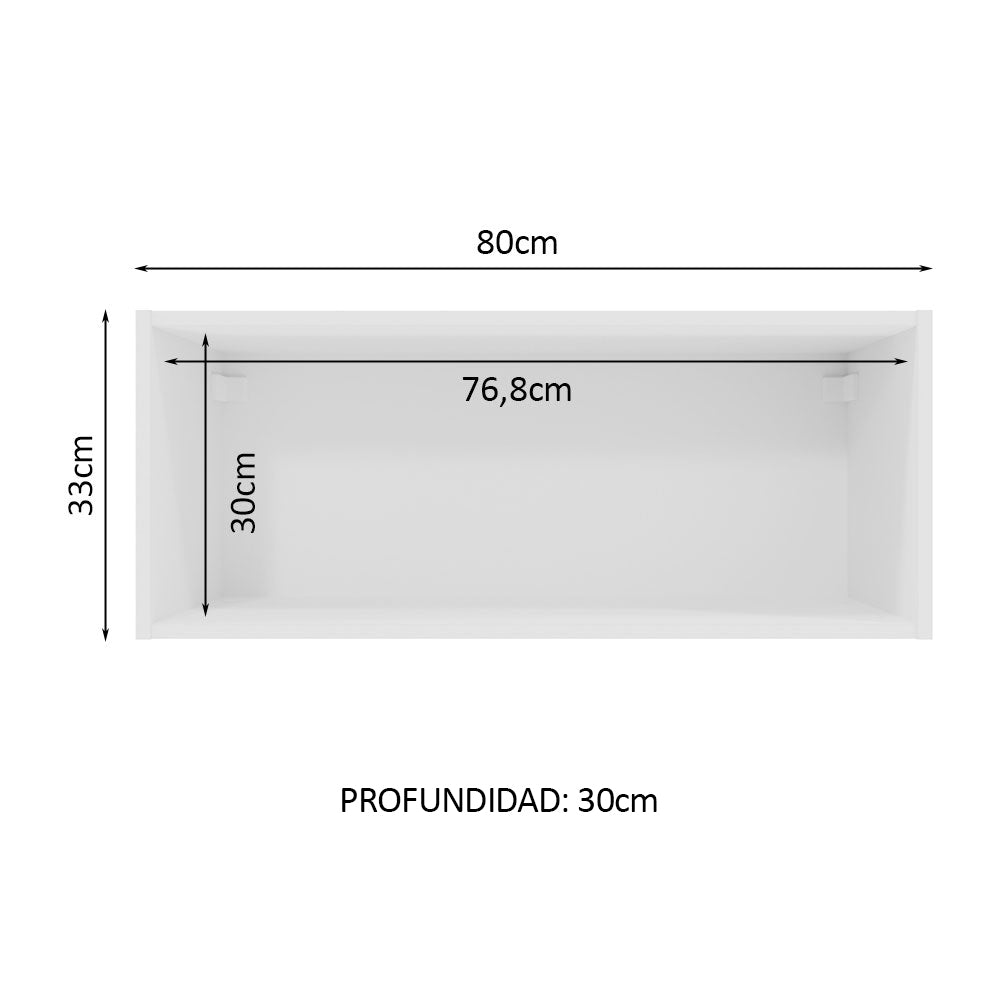 Alacena Cocina 80 cm Nicho Aberto para Cocinas Lux, Glamy, Agata, Stella Blanco Madesa