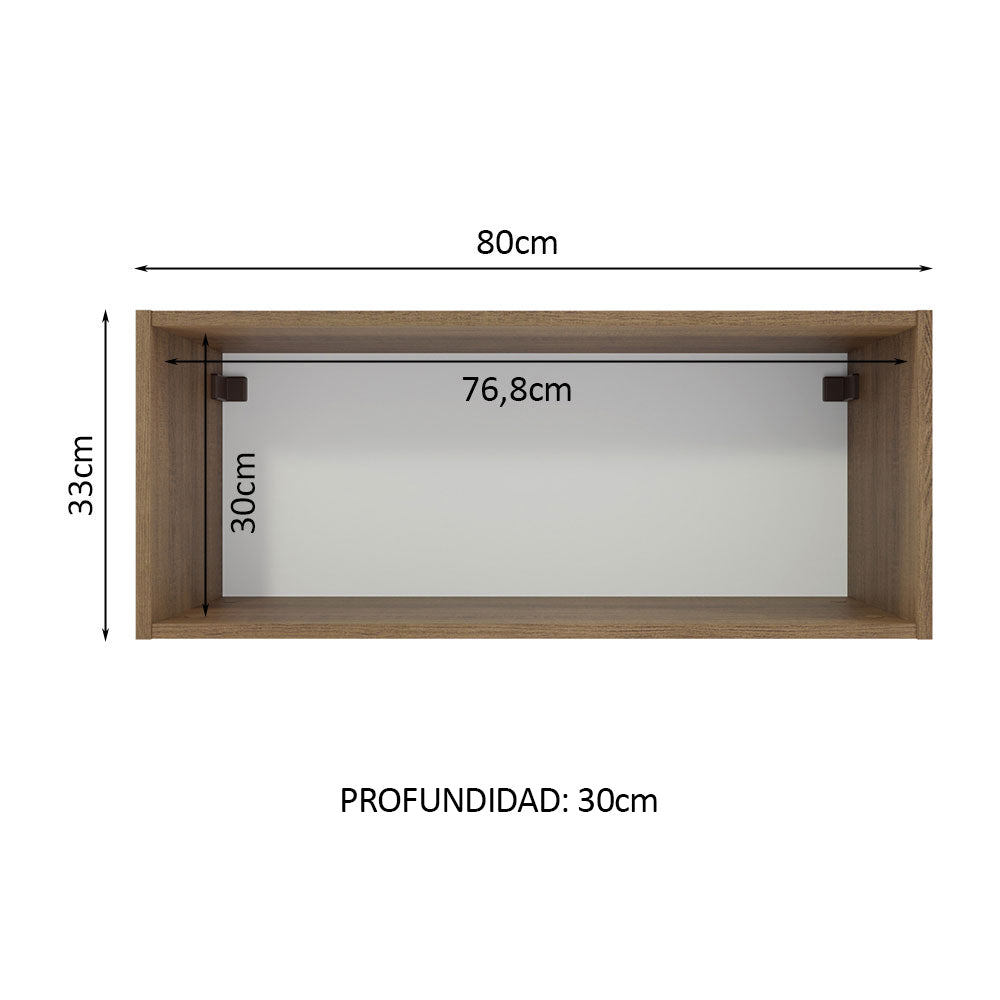 Alacena Cocina 80 cm Nicho Aberto para Cocinas Lux, Glamy, Agata, Stella Marrón Madesa