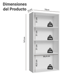 Mueble de Cocina Cristalero 70 cm 2 Puertas de Vidrio Blanco