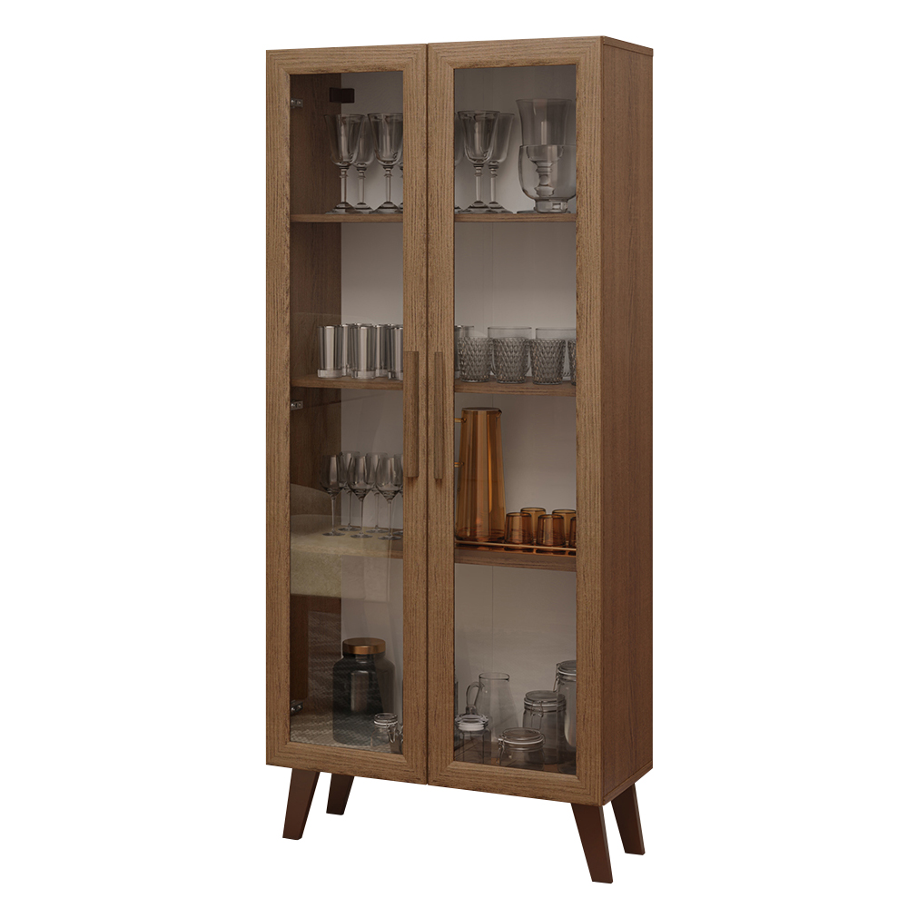 Cristalero 70 cm 2 Puertas con Patas 01 Marrón Línea Estándar Madesa