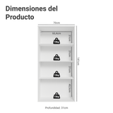 Módulo Cristaleiro 70 cm 2 Puetas de Vidrio Blanco/Crema Vik Madesa