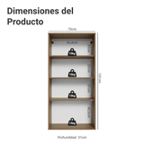 Cristalero 70 cm 2 Puertas de Vidrio Vik Marrón/Gris
