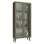 Cristalero 70 cm 2 Puertas de Vidrio con Patas Marrón/Verde/Marrón Vik Madesa