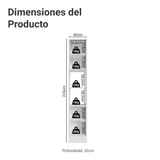 Despensero 40 cm 2 Puertas e 2 Nichos Blanco Agata Madesa