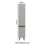Despensero 40 cm Sin cajones 2 Puertas Nice Gris