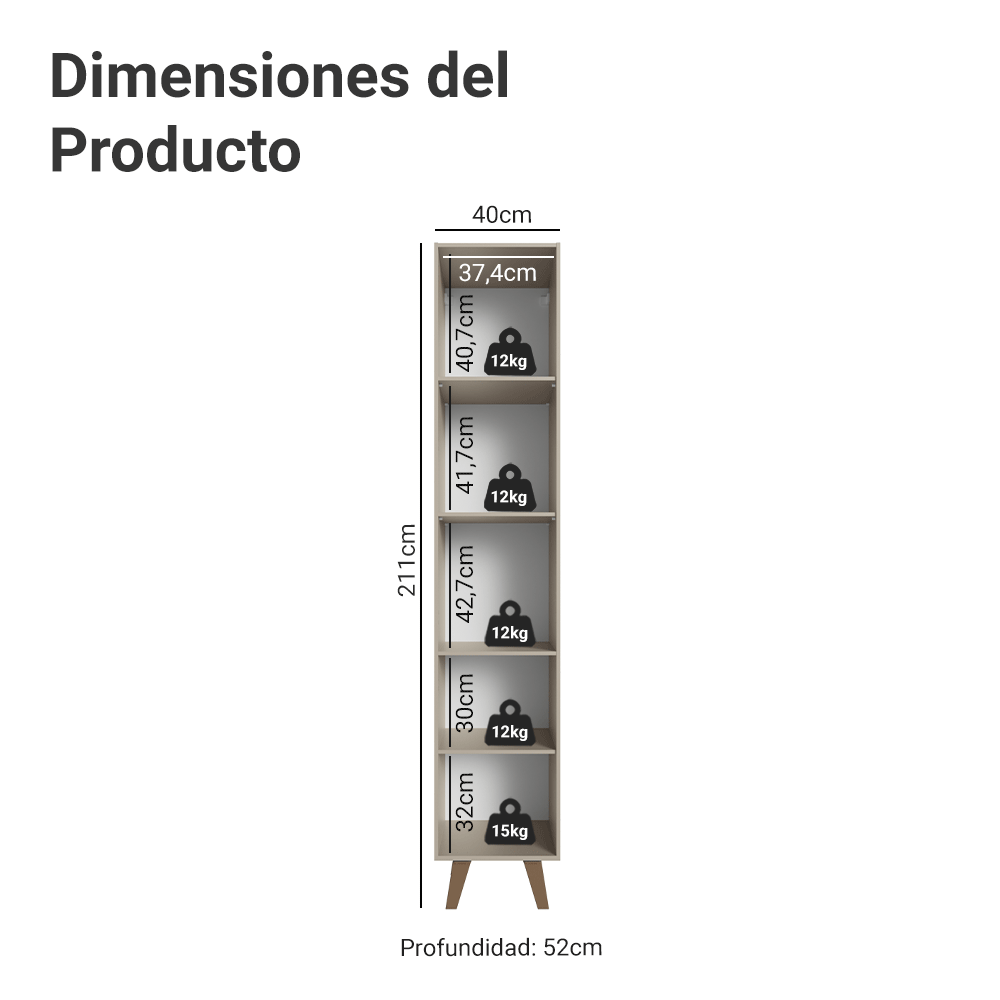 Despensero 40 cm 2 Puertas Con Patas Nice Crema