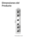 Despensero 40 cm 2 Puetas y 2 Nichos Blanco/Gris Lux Madesa