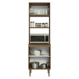 Mueble para Horno/Microondas 60 cm 3 Puertas Marrón/Blanco Lille Madesa