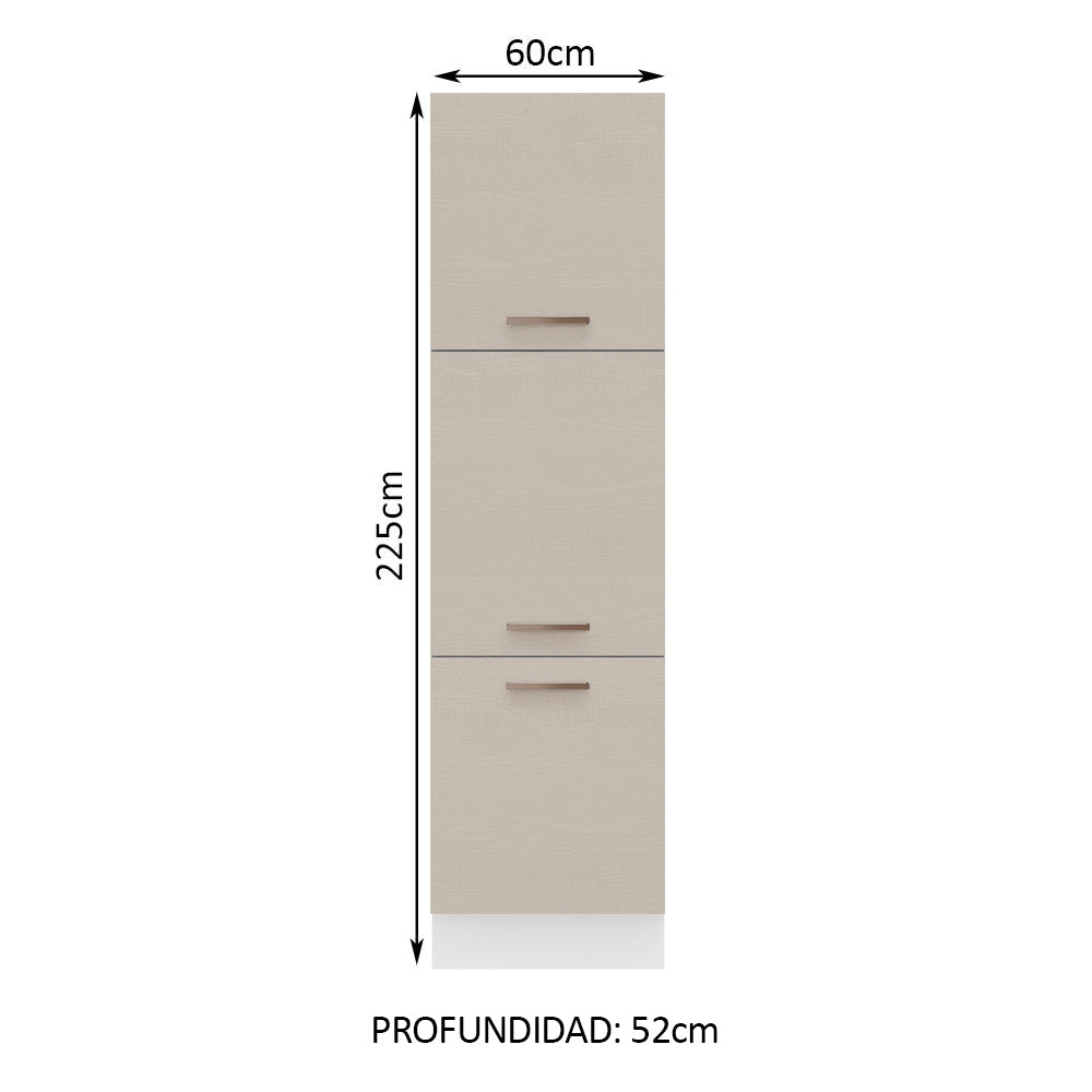 Despensero 60 cm 3 Puertas Blanco/Crema Agata Madesa