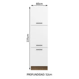 Despensero 60 cm 3 Puertas Marrón/Blanco Agata Madesa