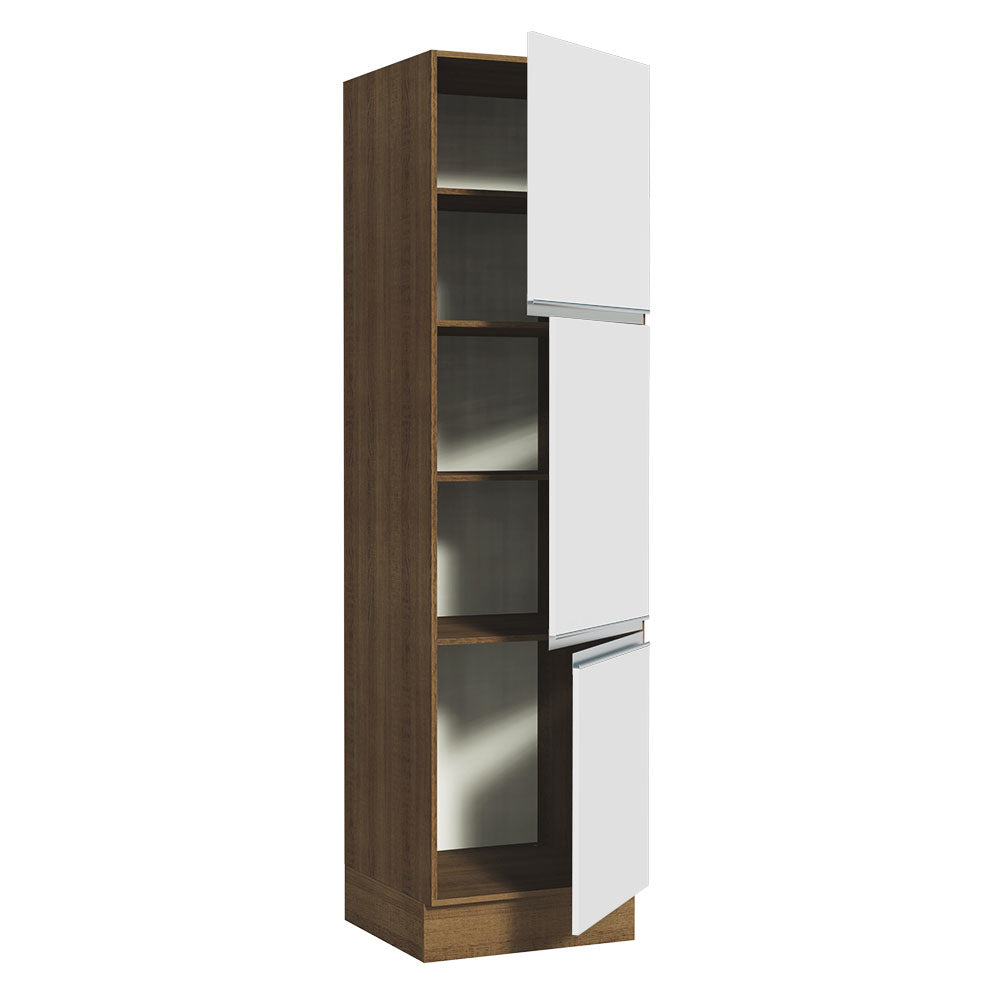 Bajo Mesada Organizador Madesa Glamy 60 cm 3 Puertas Marrón/Blanco