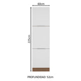 Despensero 60 cm 3 Puertas Marrón/Blanco Stella Madesa