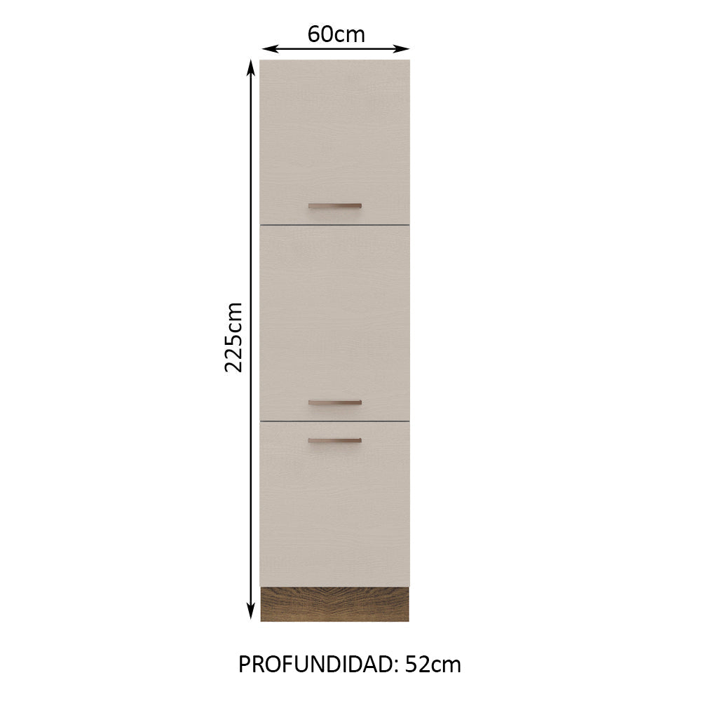 Despensero 60 cm 3 Puertas Marrón/Crema Agata Madesa