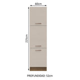 Despensero 60 cm 3 Puertas Marrón/Crema Agata Madesa