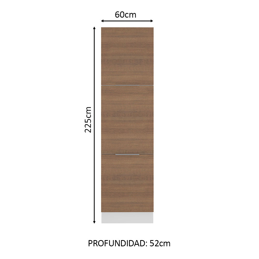 Despensero 60 cm 3 Puertas Blanco/Marrón Stella Madesa