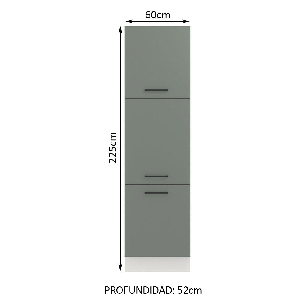 Despensero 60 cm 3 Puertas Blanco/Gris Agata Madesa