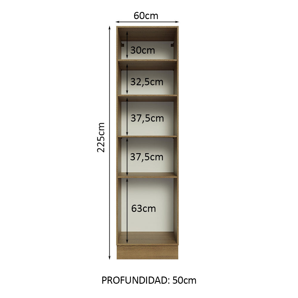 Bajo Mesada Organizador 60 cm Con Nichos Abiertos Marrón