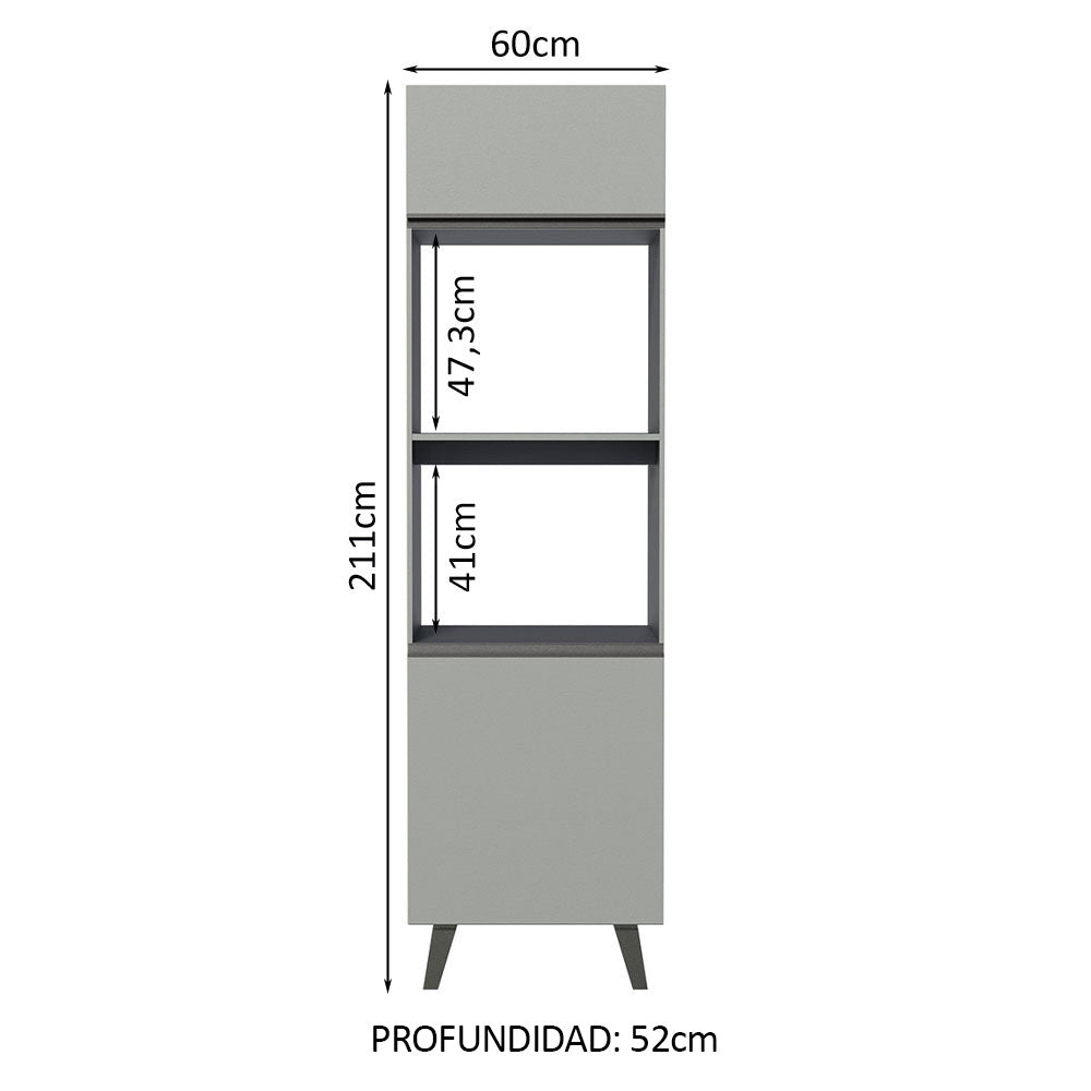 Mueble de cocina para Horno/ Microondas 60 cm Sin cajones Nice Gris
