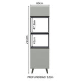 Mueble de cocina para Horno/ Microondas 60 cm Sin cajones Nice Gris
