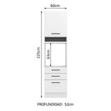 Mueble para Horno y Microondas Madesa Agata 60 cm Blanco