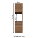 Mueble de Cocina para Horno 60 cm 1 Puerta 3 Cajones Marrón Stella Madesa