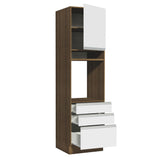 Bajo Mesada Para Horno Madesa Glamy 60 cm 1 Puerta y 3 Cajones Marrón/Blanco
