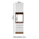 Mueble de Cocina para Horno 60 cm 1 Puerta 3 Cajones Marrón/Blanco Stella Madesa