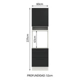 Mueble de Cocina para Horno 60 cm 1 Puerta 3 Cajones Blanco/Negro Agata Madesa