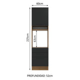 Mueble de Cocina para Horno 60 cm 1 Puerta 3 Cajones Marrón/Negro Agata Madesa