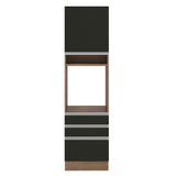 Mueble Para Horno Y Microondas Madesa Glamy 60cm Marrón/Negro 01