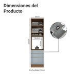 Mueble para Horno o Microondas 60 cm 1 Puerta y 3 Cajones Marrón/Gris Lux Madesa