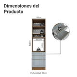 Mueble para Horno/Microondas 60 cm 1 Puerta y 3 Cajones Blanco/Gris Lux Madesa
