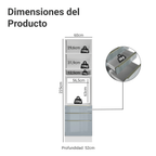Mueble para Horno o Microondas 60 cm 1 Puerta y 3 Cajones Blanco/Gris Lux Madesa
