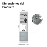 Mueble para Horno/Microondas 60 cm 1 Puerta y 3 Cajones Marrón/Gris Lux Madesa